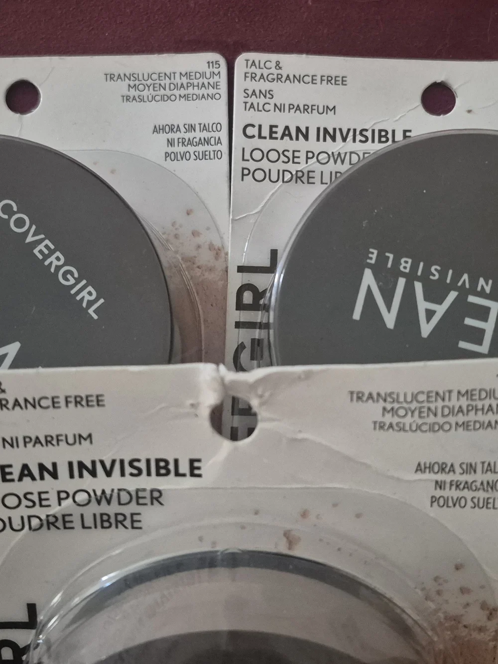 New 3- COVERGIRL Translucent Medium Clean Invisible Loose Powder Compact